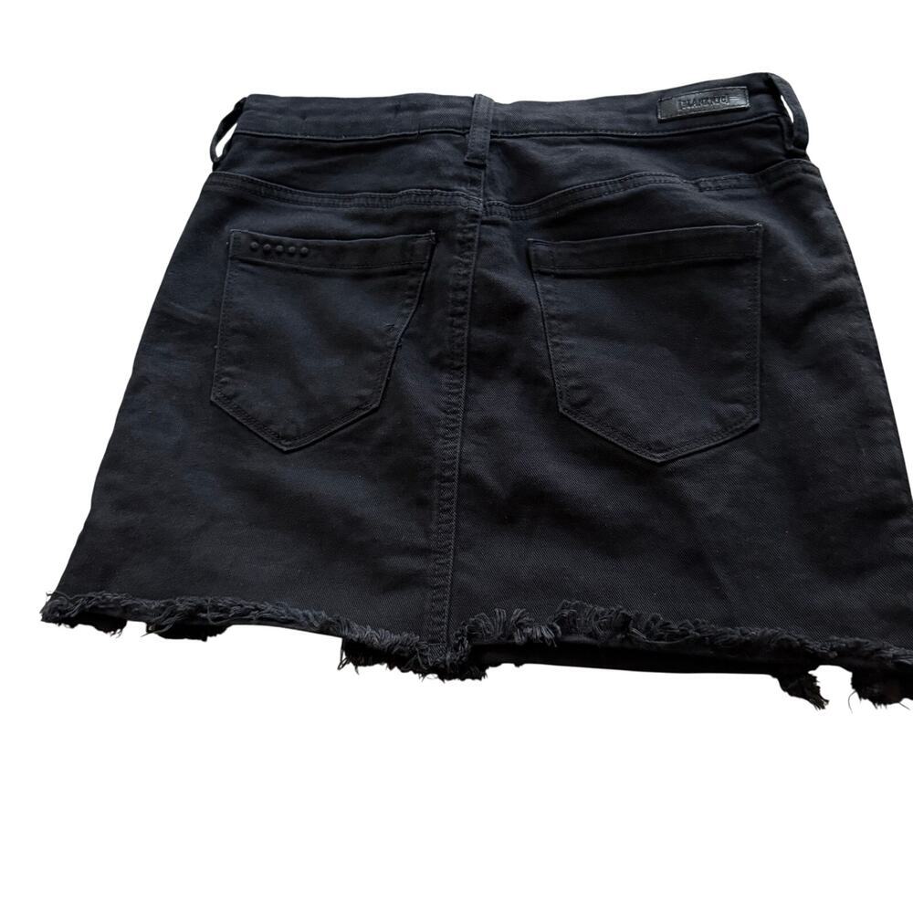 BlankNYC Black Lace-Up Denim Mini Skirt Moto Edgy Zipper Raw Hem Y2K Grunge 24 - Picture 4 of 8